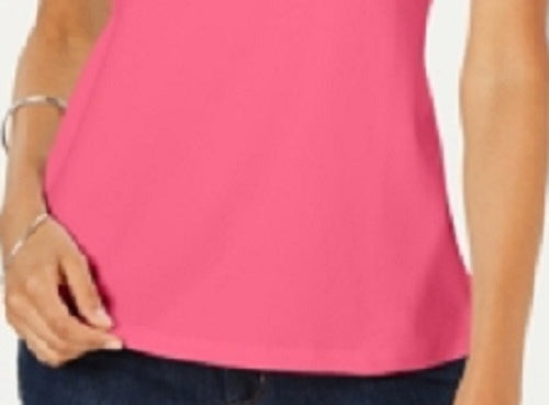 Blusa feminina Karen Scott de manga curta e decote redondo, rosa, tamanho médio