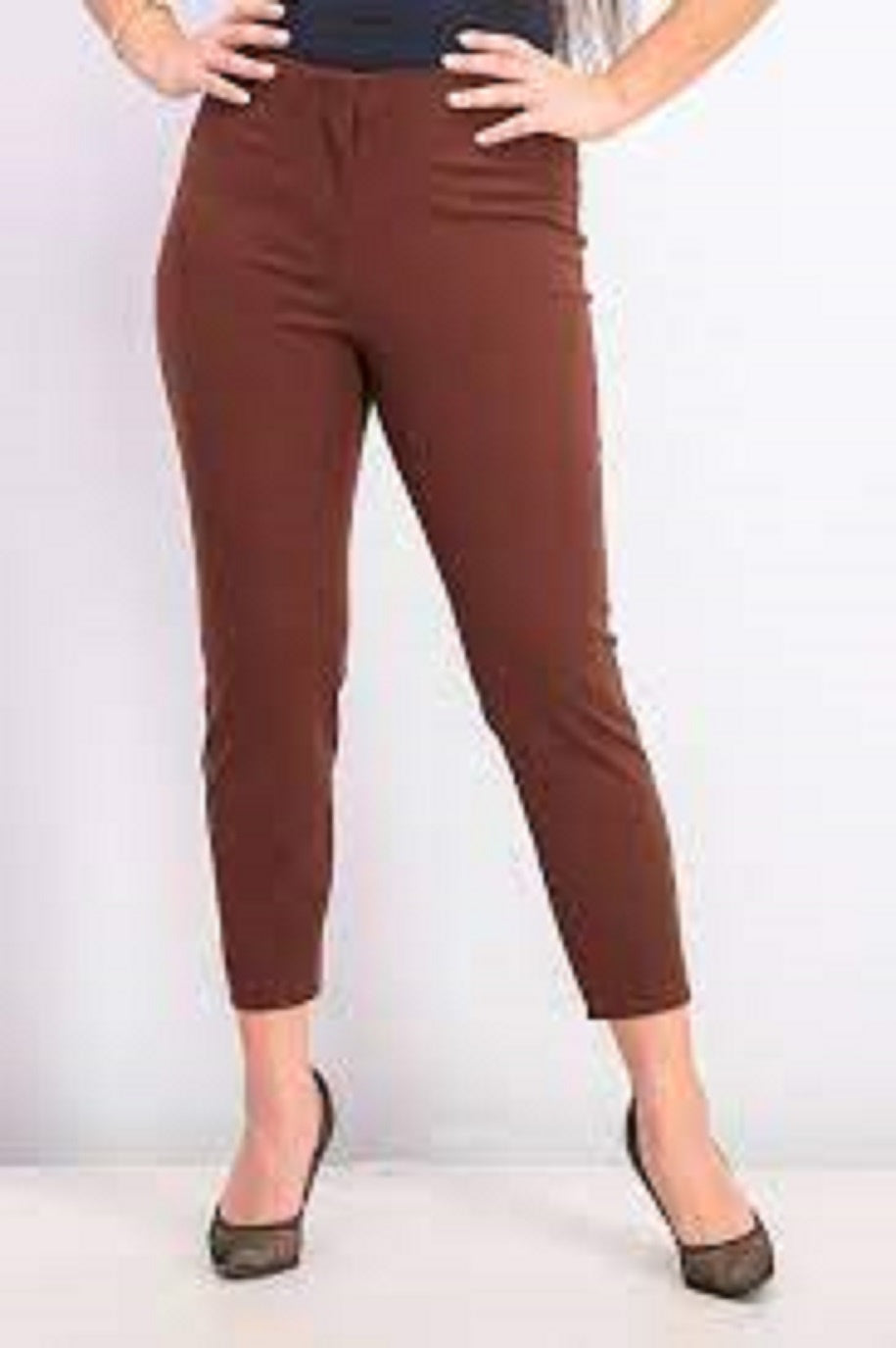 Calça skinny Alfani feminina Petite Hollywood-Waist, marrom escuro, tamanho 16P