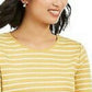 Top listrado metálico feminino Charter Club, dourado, tamanho médio