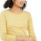 Top listrado metálico feminino Charter Club, dourado, tamanho médio