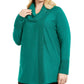 JM Collection Suéter feminino plus size com amarração e gola alta, verde, tamanho 2X