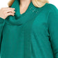 JM Collection Suéter feminino plus size com amarração e gola alta, verde, tamanho 2X