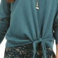 Suéter feminino com amarração frontal estilo &amp; co, verde, tamanho grande