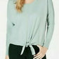 Suéter feminino com amarração frontal, verde, tamanho XX-G, da Style &amp; Co