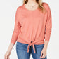 Suéter feminino com amarração frontal estilo &amp; co laranja tamanho GG