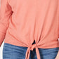 Suéter feminino com amarração frontal estilo &amp; co laranja tamanho GG