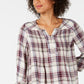 Top plissado feminino Style &amp; Co, roxo, tamanho pequeno