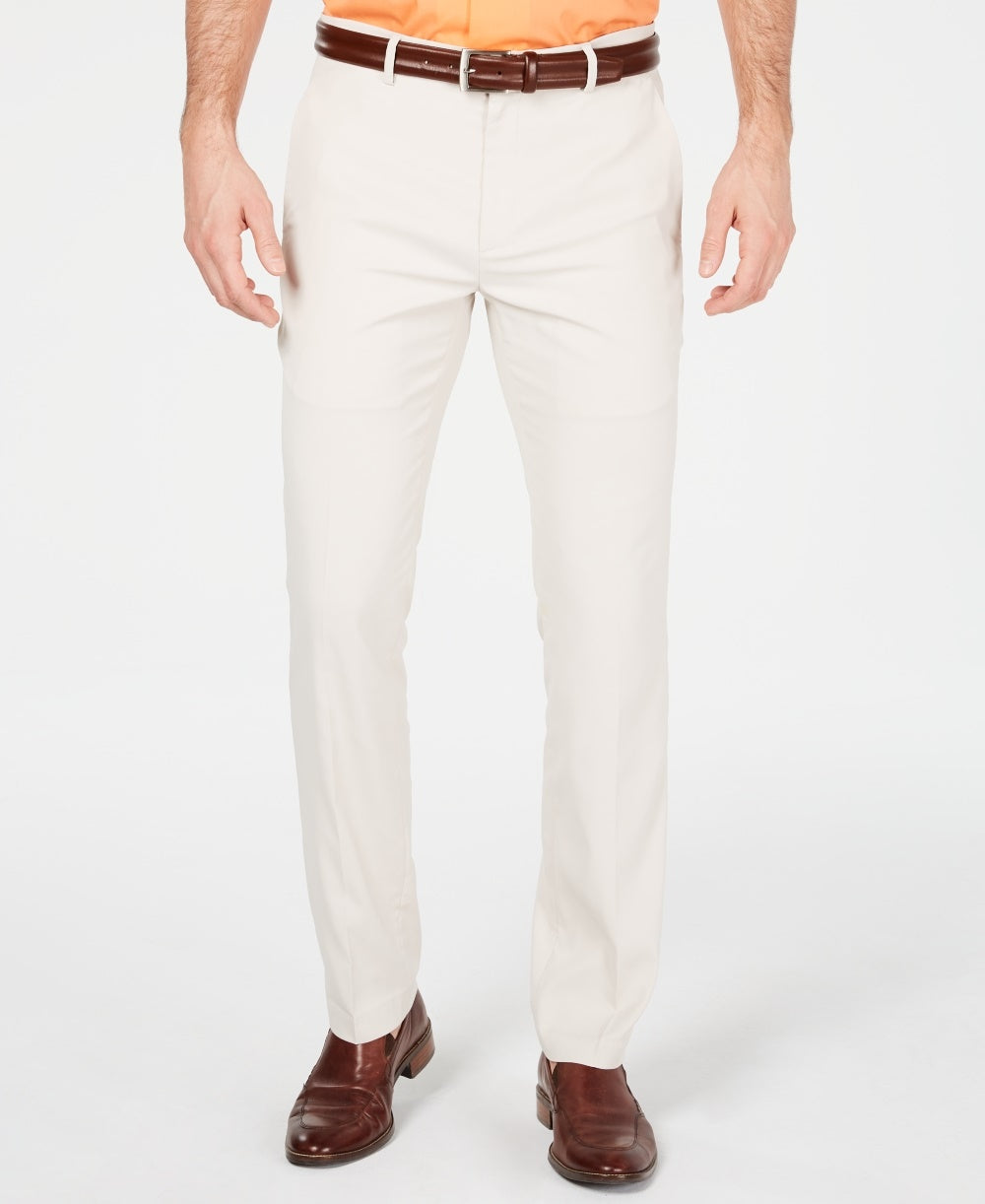 Calça elástica Alfatech Classic-Fit masculina Alfani, bege, tamanho 36 x 29