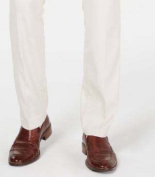 Calça elástica Alfatech Classic-Fit masculina Alfani, bege, tamanho 36 x 29
