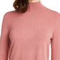 Suéter feminino Alfani com punho de pele sintética e gola falsa, rosa, tamanho XX-G