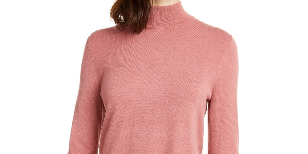 Suéter feminino Alfani com punho de pele sintética e gola falsa, rosa, tamanho XX-G