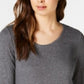 Blusa feminina com decote redondo Maison Jules, cinza, tamanho médio