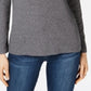 Blusa feminina com decote redondo Maison Jules, cinza, tamanho médio