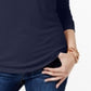 Blusa de gola alta feminina Maison Jules, azul-marinho, tamanho XX-G