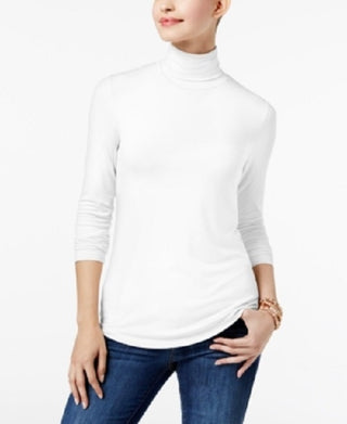 Club Room Women's Fleece Solid 1/4 Zip Pullover Ivory  White Size X-Large