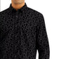 Camisa masculina floral flocada da INC International Concepts, preta, tamanho XX-G