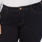 Calça jeans skinny plus size feminina INC International Concepts Plus Tummy Control Beyond Stretch, preta, tamanho 14W