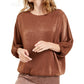 Blusa feminina Alfani de cetim com manga dolman e bolhas, marrom, tamanho extragrande