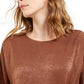 Blusa feminina Alfani de cetim com manga dolman e bolhas, marrom, tamanho extragrande