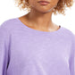 Blusa feminina de manga comprida e gola redonda, roxa, tamanho grande, estilo &amp; co