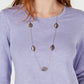 Blusa feminina de manga comprida e gola redonda, estilo &amp; co, roxa, tamanho XX-G