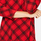 Top feminino estampado com decote em V, tamanho grande, vermelho, Charter Club