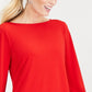 Blusa feminina Charter Club com manga amarrada, vermelha, tamanho pequeno