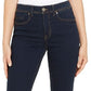 Calça jeans feminina estilo &amp; co com controle de barriga e perna reta, azul escuro, tamanho 18
