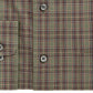 Camisa social masculina xadrez Gordon de mangas compridas, verde, tamanho 18,5 x 34-35