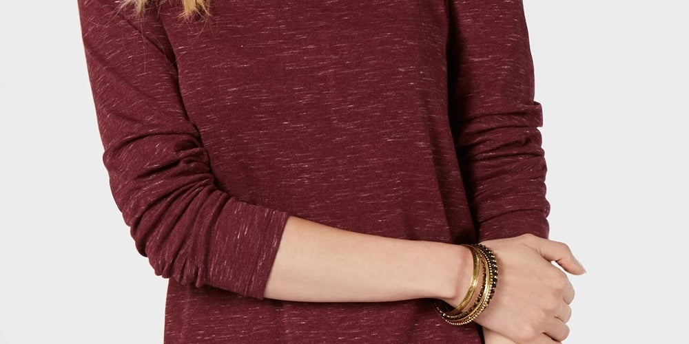 Camiseta feminina de manga comprida Style &amp; Co, roxa, tamanho X-G