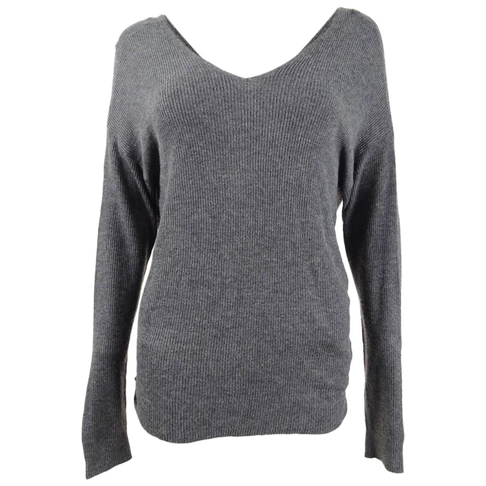 Bar III Women's Wear 2 Ways Twist Suéter Cinza Tamanho Pequeno