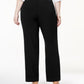 Calça feminina JM Collection Curvy Fit com perna reta, preta, tamanho 18W