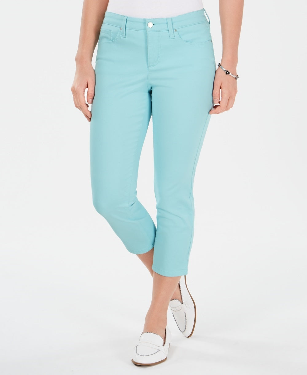Calça jeans feminina Charter Club Tummy-Control Bristol Capri Azul Tamanho 16