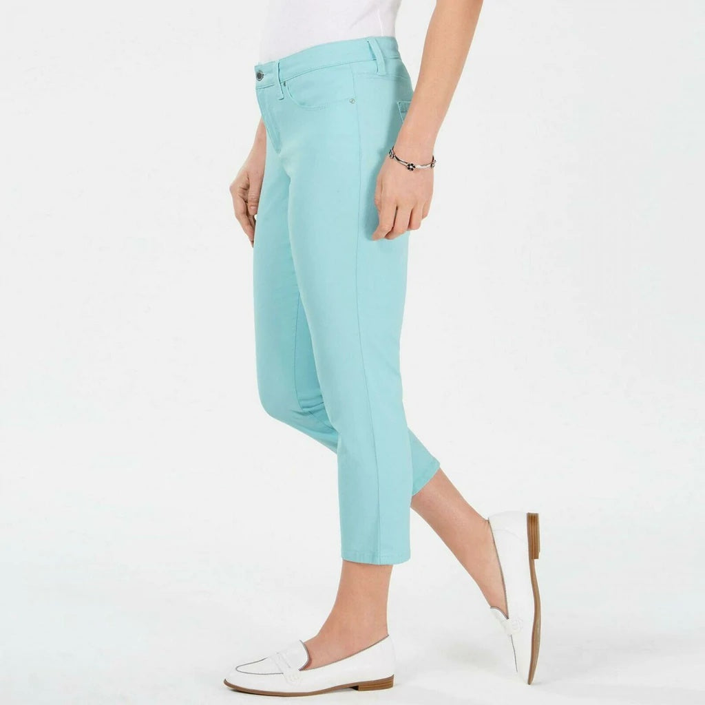 Calça jeans feminina Charter Club Tummy-Control Bristol Capri Azul Tamanho 16