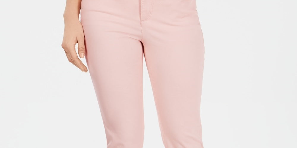 Calça jeans feminina Charter Club Tummy Control Bristol Capri rosa tamanho 6