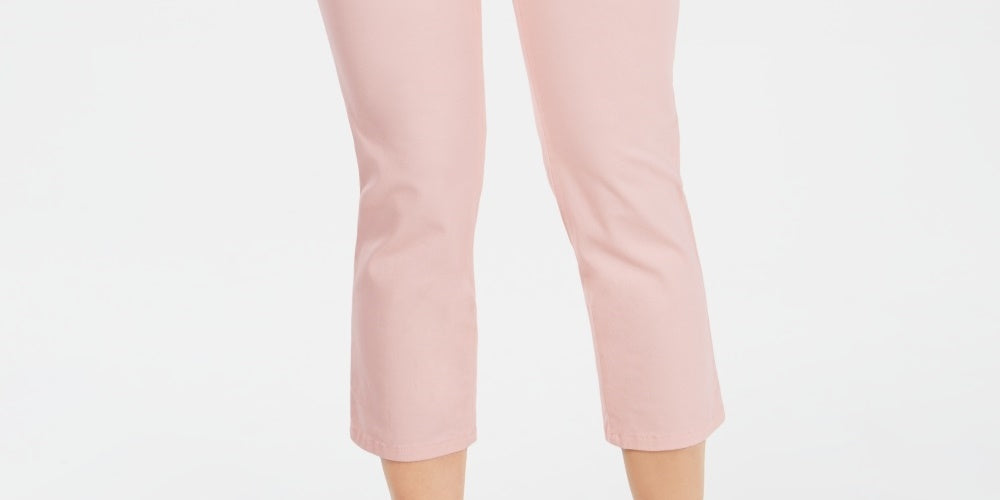 Calça jeans feminina Charter Club Tummy Control Bristol Capri rosa tamanho 6