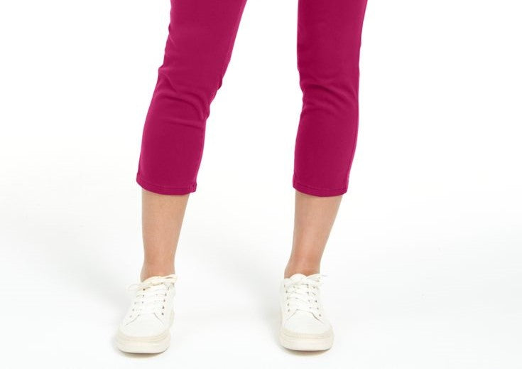 Calça jeans feminina Charter Club Tummy Control Bristol Capri rosa tamanho 8