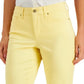 Calça jeans feminina Charter Club Tummy Control Bristol Capri, amarela, tamanho 18