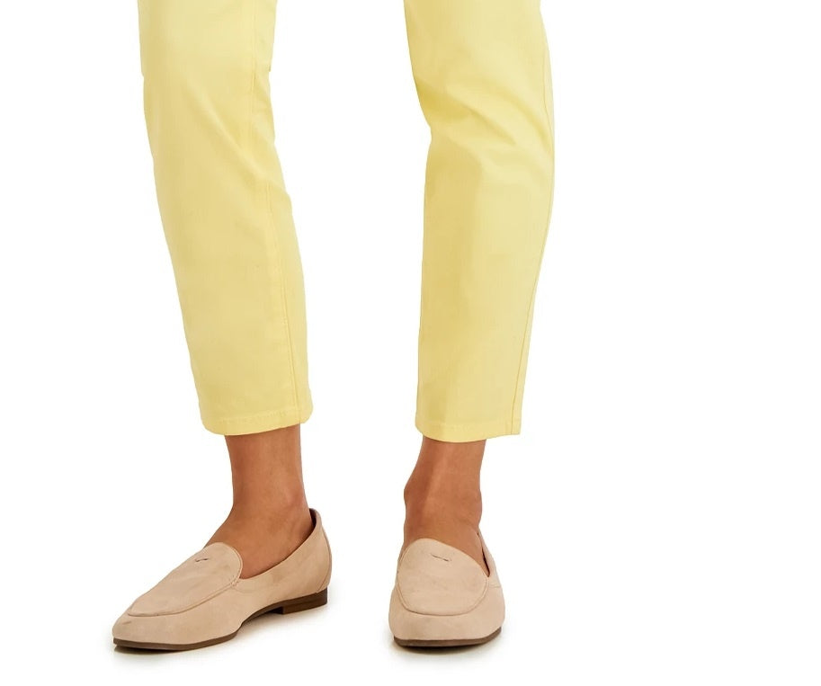 Calça jeans feminina Charter Club Tummy Control Bristol Capri, amarela, tamanho 18