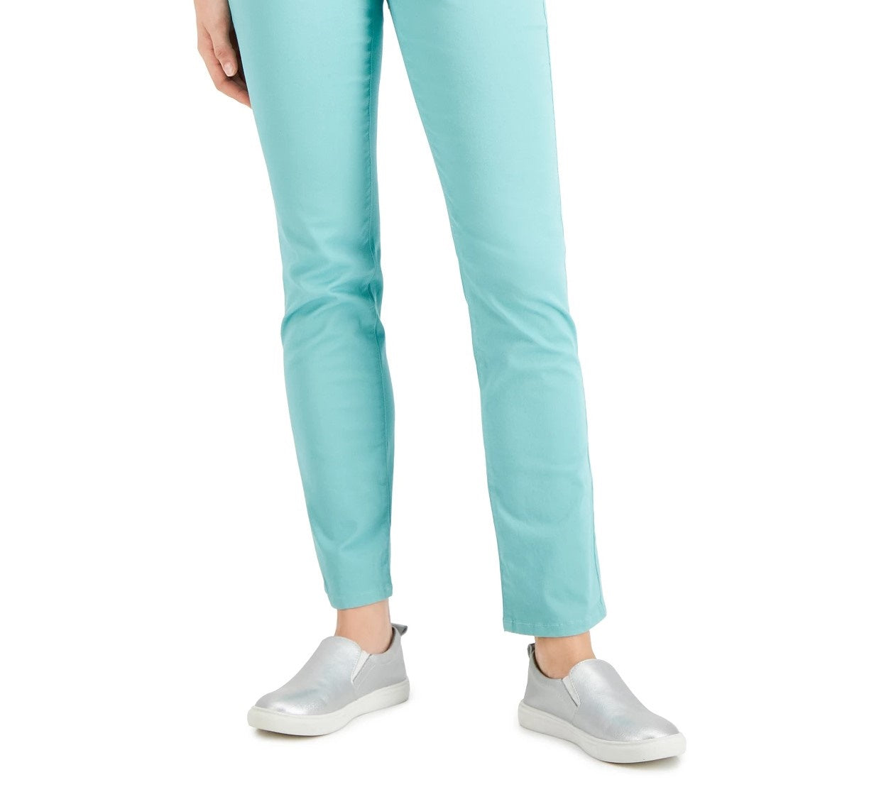 Calça jeans feminina Charter Club Lexington Tummy Control com perna reta, verde, tamanho 4