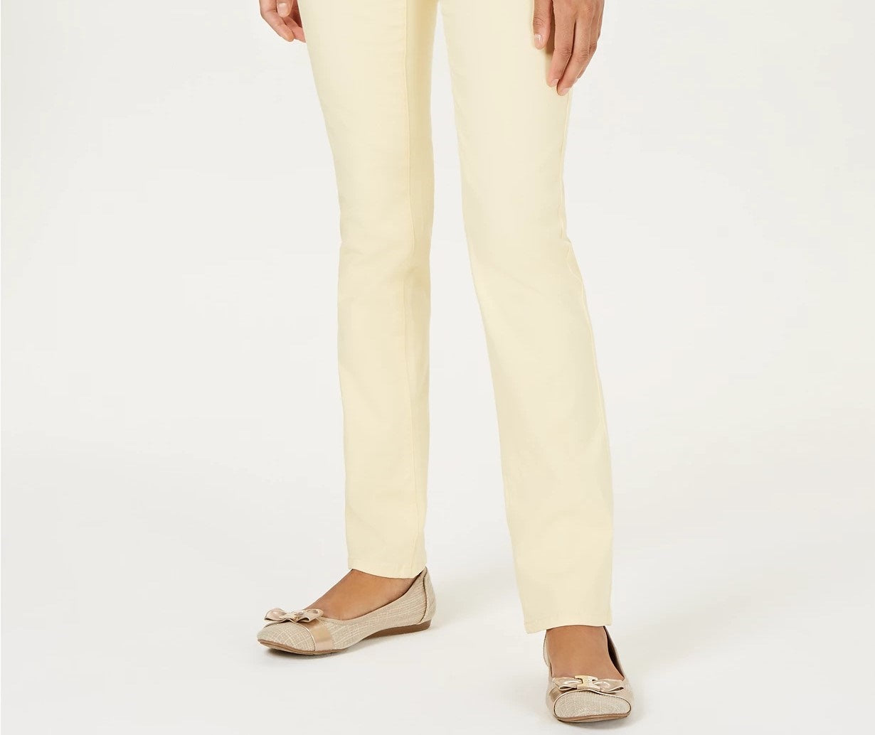 Calça jeans feminina Lexington reta, tamanho 6, amarela, Charter Club
