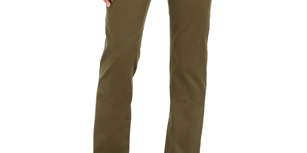 Calça jeans feminina Charter Club Lexington reta, verde, tamanho 2, pequena
