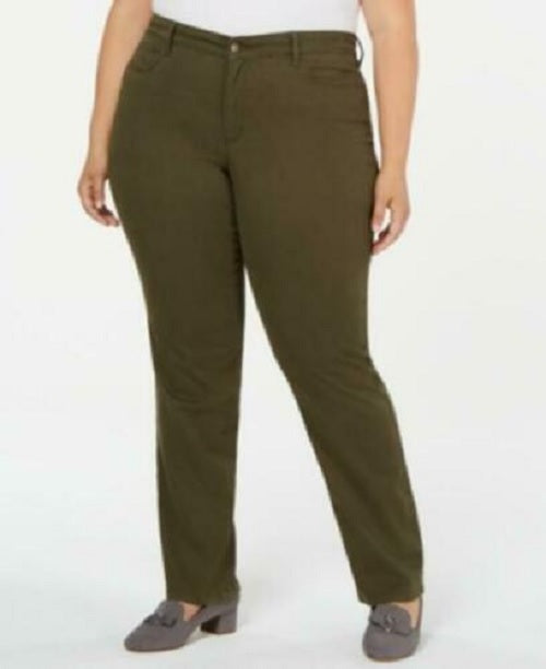 Calça feminina plus size Charter Club Twill Lexington verde tamanho 16W