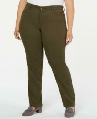 Calça feminina plus size Charter Club Twill Lexington verde tamanho 16W