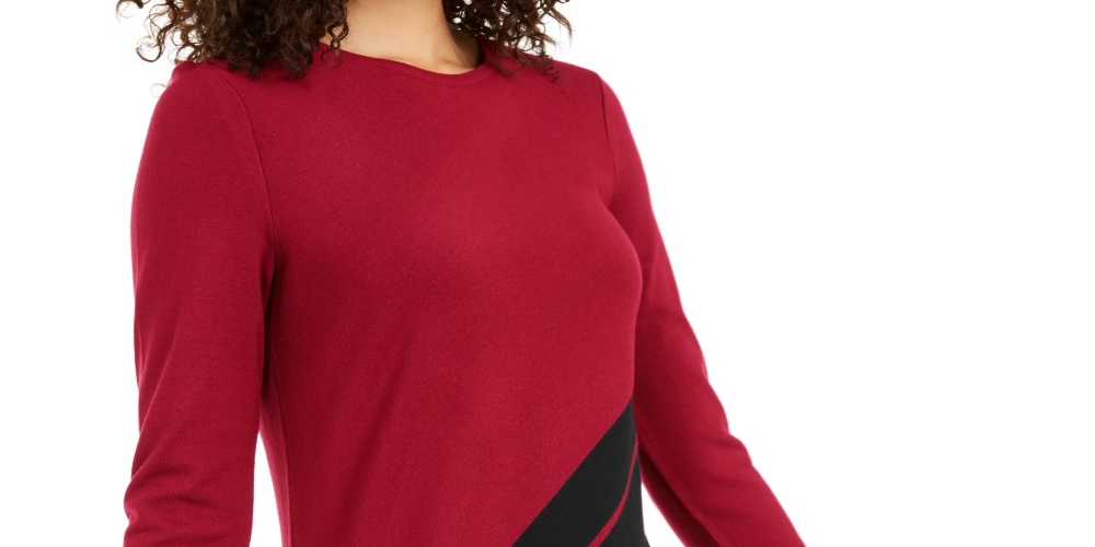 Túnica feminina Alfani listrada assimétrica vermelha tamanho pequeno médio