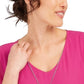 Blusa feminina com colar assimétrico JM Collection, rosa, tamanho pequeno