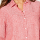 Camisa utilitária feminina Charter Club de linho vermelha tamanho extragrande