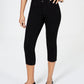Calça jeans feminina Charter Club Tummy Control Bristol Capri preta tamanho 10