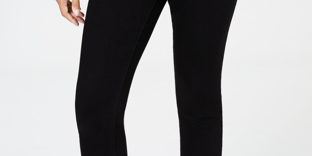 Calça jeans feminina Charter Club Tummy Control Bristol Capri preta tamanho 10