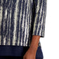 JM Collection Top Feminino Metálico O-Ring Keyhole Azul Tamanho Pequeno